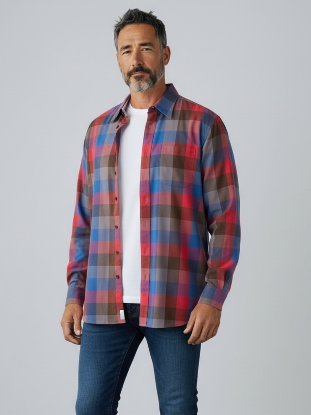 Paul Fredrick Men’s Long Sleeve Plaid Button Down Shirt